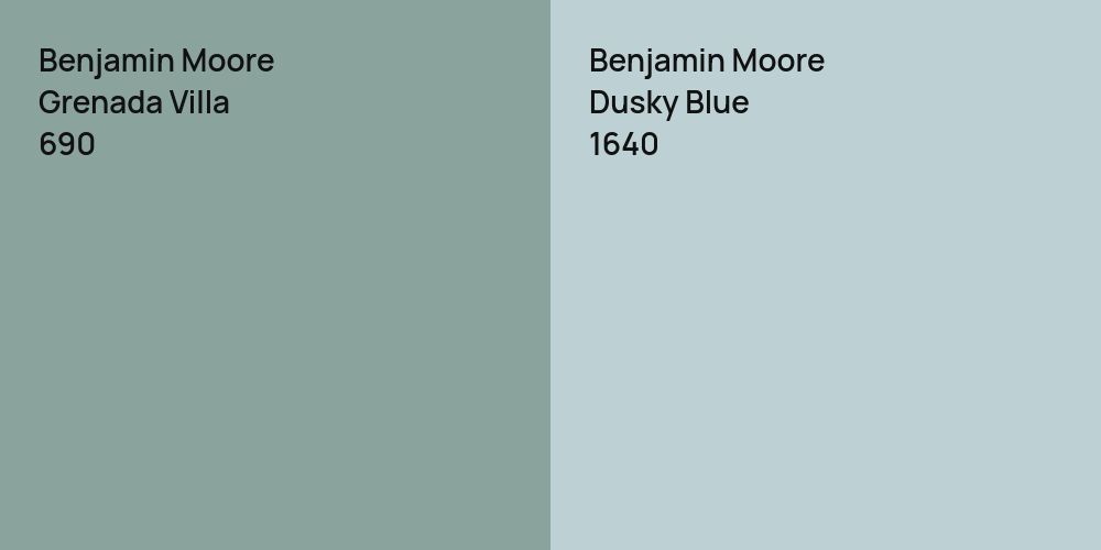 Benjamin Moore Grenada Villa vs. Benjamin Moore Dusky Blue