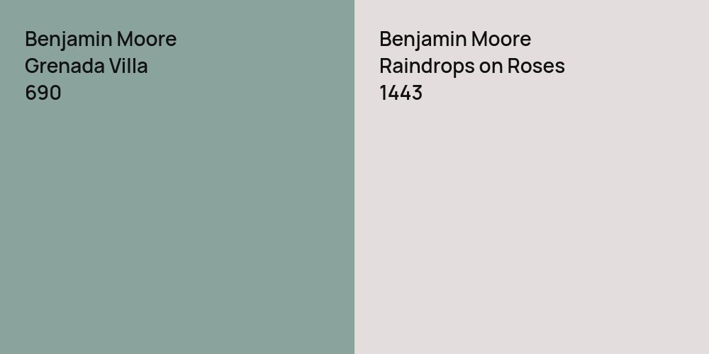 Benjamin Moore Grenada Villa vs. Benjamin Moore Raindrops on Roses