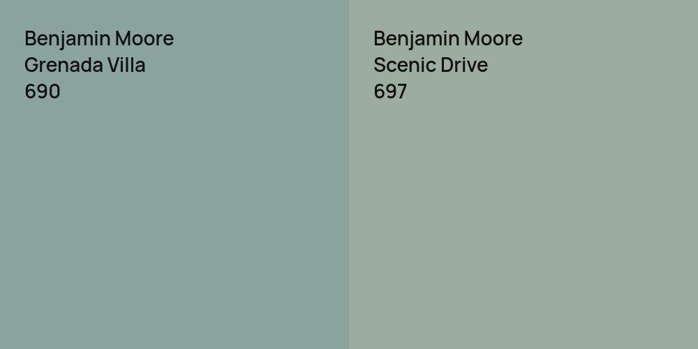 Benjamin Moore Grenada Villa vs. Benjamin Moore Scenic Drive