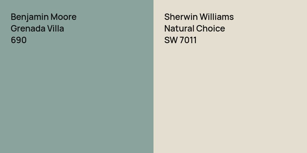 Benjamin Moore Grenada Villa vs. Sherwin Williams Natural Choice