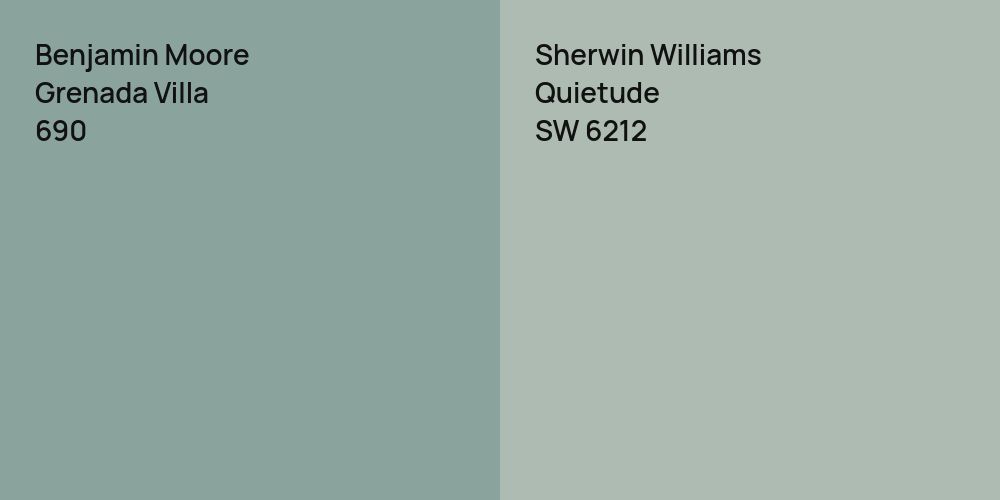 Benjamin Moore Grenada Villa vs. Sherwin Williams Quietude