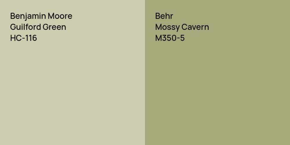 Benjamin Moore Guilford Green vs. Behr Mossy Cavern