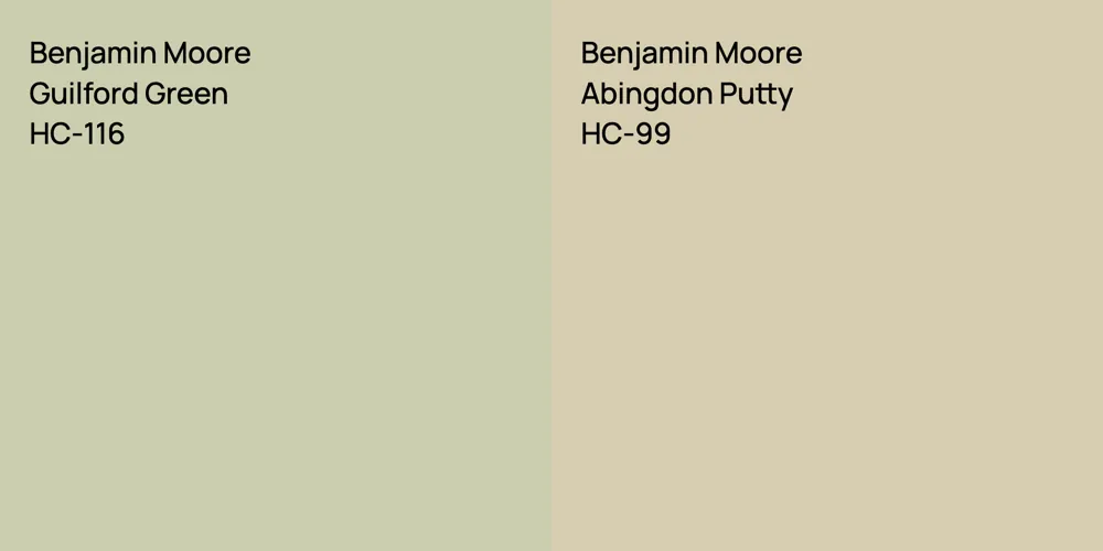 Benjamin Moore Guilford Green vs. Benjamin Moore Abingdon Putty