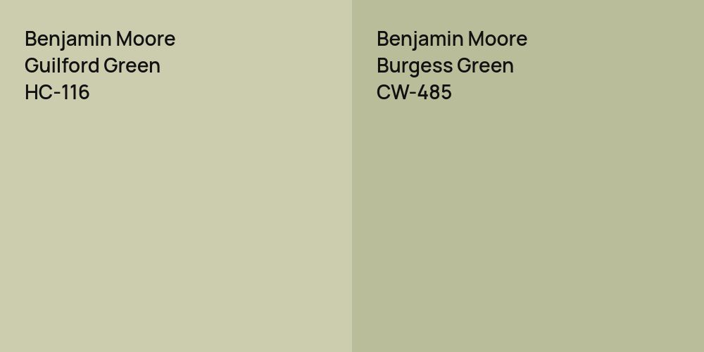 Benjamin Moore Guilford Green vs. Benjamin Moore Burgess Green