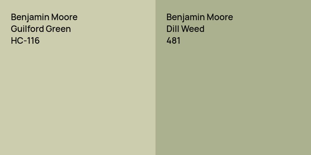 Benjamin Moore Guilford Green vs. Benjamin Moore Dill Weed