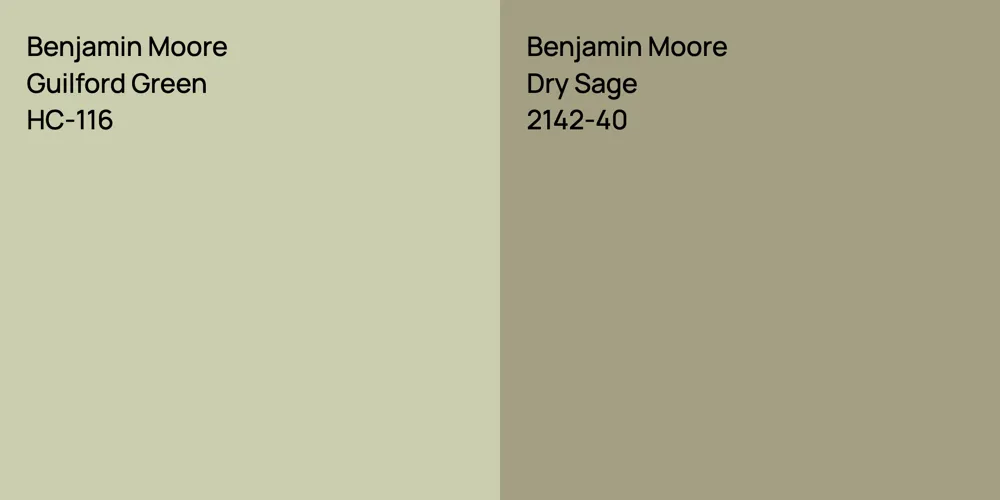 Benjamin Moore Guilford Green vs. Benjamin Moore Dry Sage