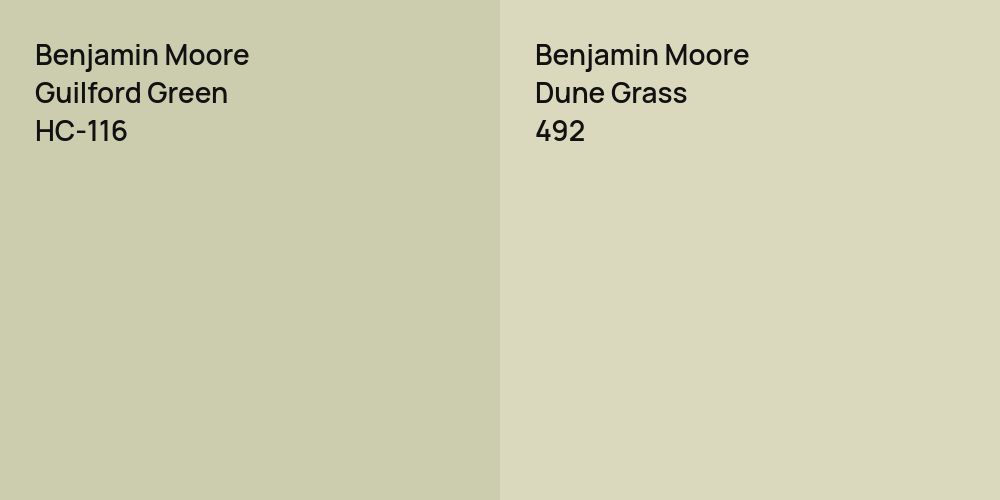 Benjamin Moore Guilford Green vs. Benjamin Moore Dune Grass