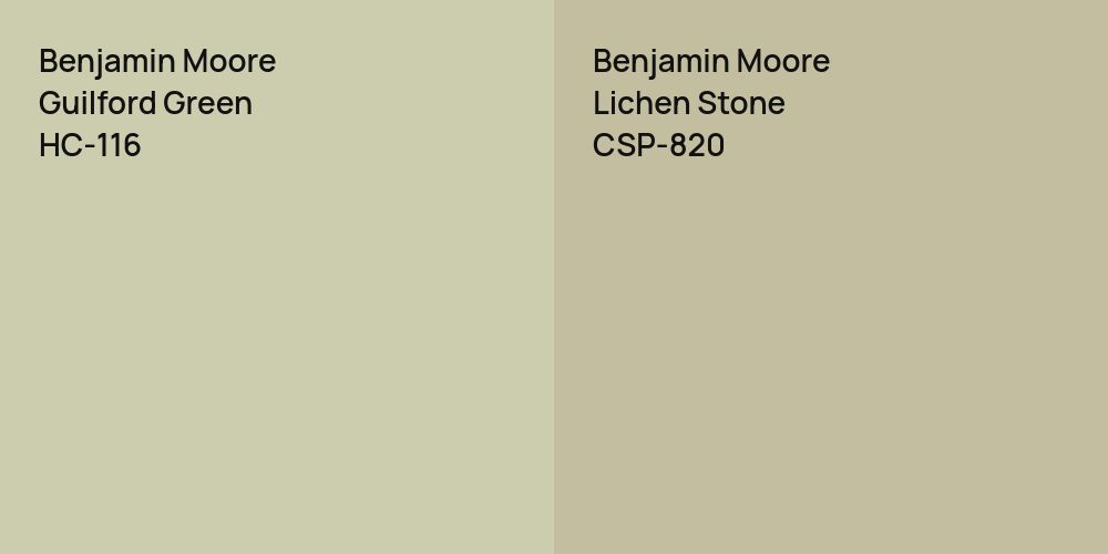 Benjamin Moore Guilford Green vs. Benjamin Moore Lichen Stone