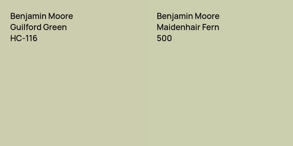 Benjamin Moore Guilford Green vs. Benjamin Moore Maidenhair Fern