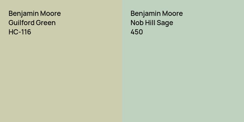 Benjamin Moore Guilford Green vs. Benjamin Moore Nob Hill Sage