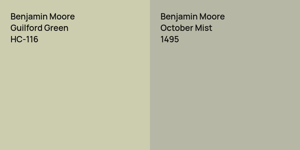 Benjamin Moore Guilford Green vs. Benjamin Moore October Mist