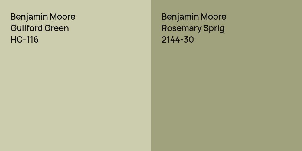 Benjamin Moore Guilford Green vs. Benjamin Moore Rosemary Sprig