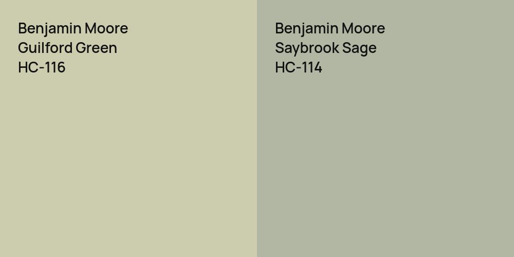 Benjamin Moore Guilford Green vs. Benjamin Moore Saybrook Sage