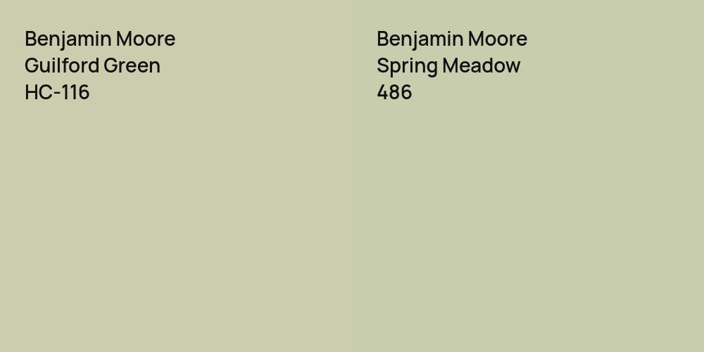 Benjamin Moore Guilford Green vs. Benjamin Moore Spring Meadow