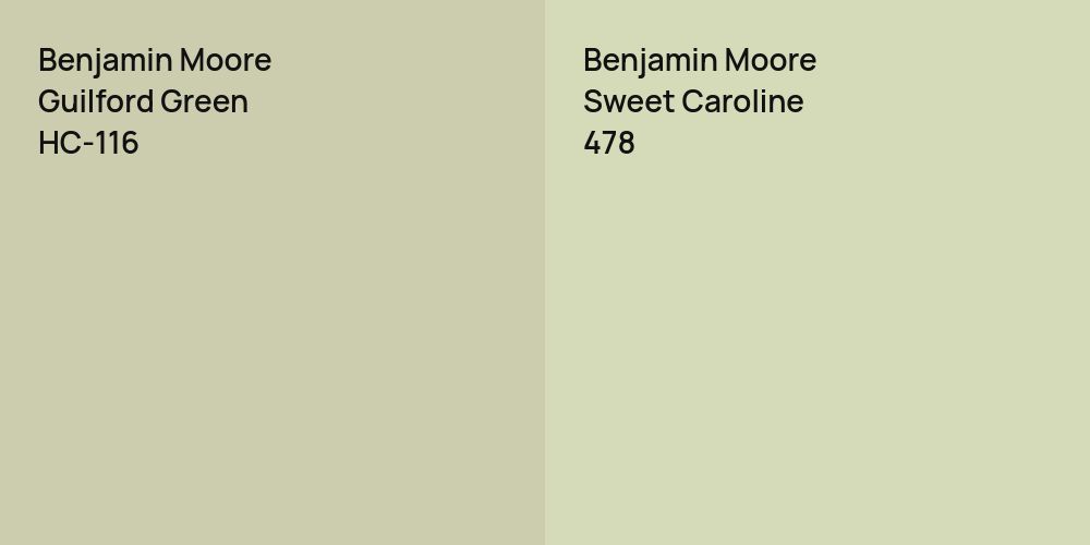 Benjamin Moore Guilford Green vs. Benjamin Moore Sweet Caroline