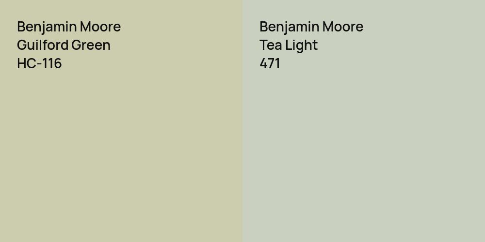 Benjamin Moore Guilford Green vs. Benjamin Moore Tea Light