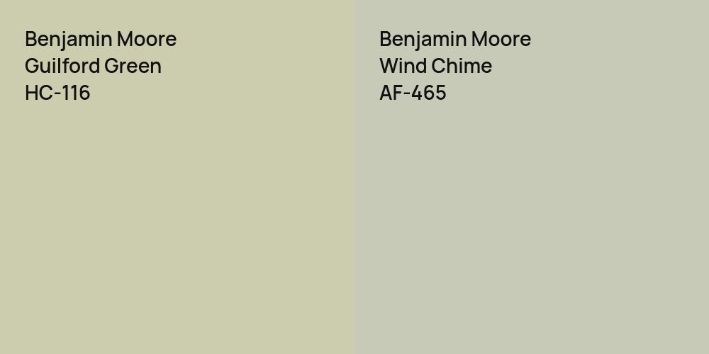 Benjamin Moore Guilford Green vs. Benjamin Moore Wind Chime