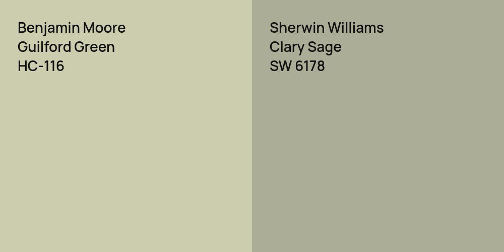 Benjamin Moore Guilford Green vs. Sherwin Williams Clary Sage