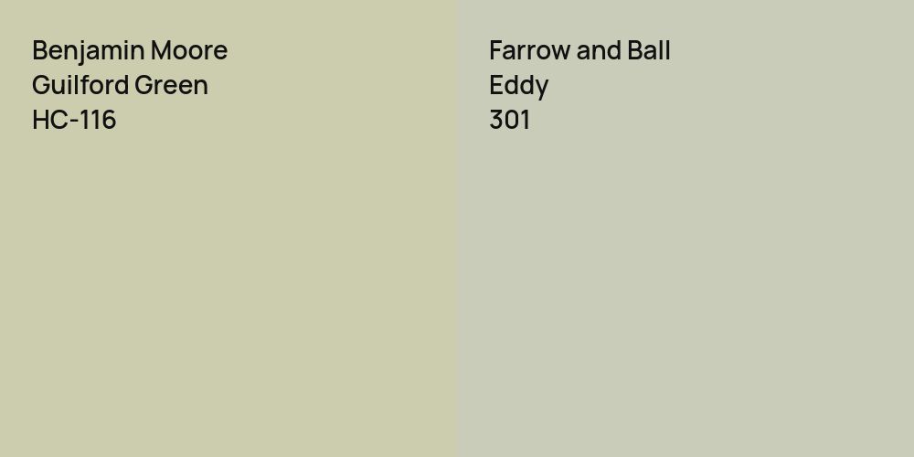 Benjamin Moore Guilford Green vs. Farrow and Ball Eddy