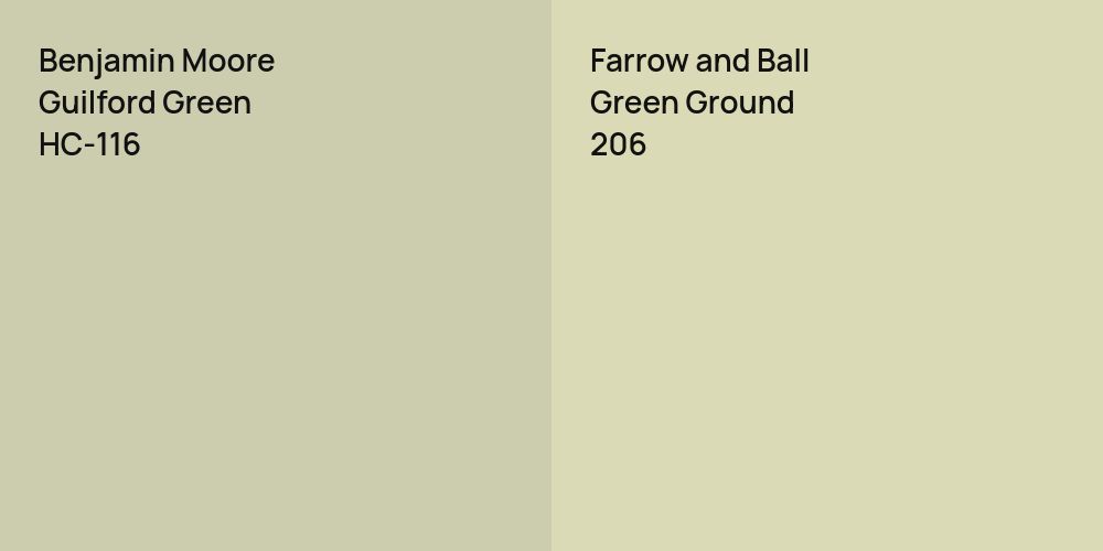 Benjamin Moore Guilford Green vs. Farrow and Ball Green Ground