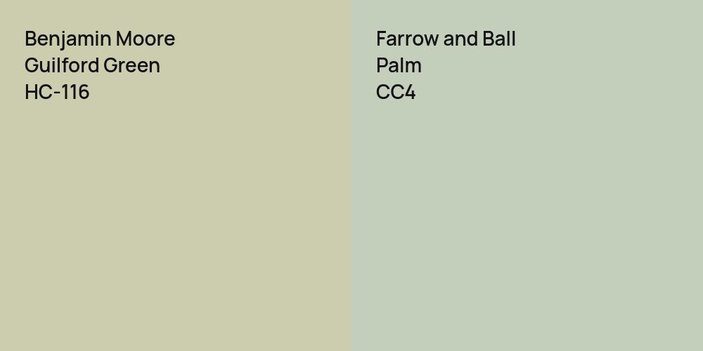 Benjamin Moore Guilford Green vs. Farrow and Ball Palm