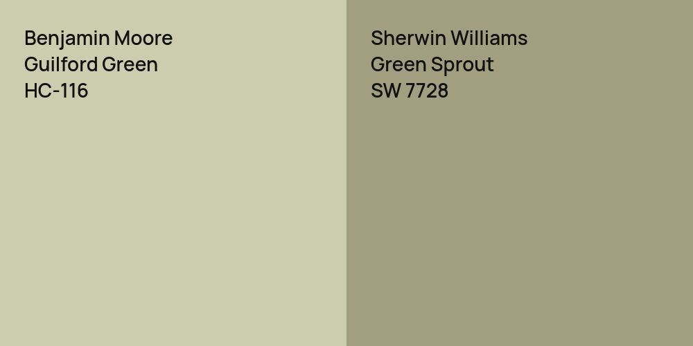 Benjamin Moore Guilford Green vs. Sherwin Williams Green Sprout