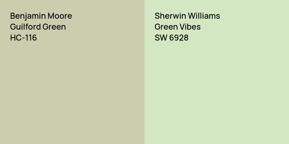 Benjamin Moore Guilford Green vs. Sherwin Williams Green Vibes