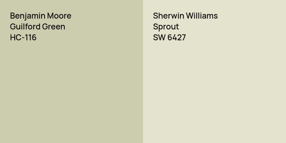 Benjamin Moore Guilford Green vs. Sherwin Williams Sprout