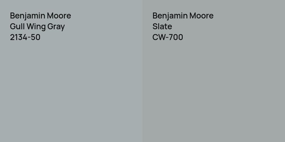 Benjamin Moore Gull Wing Gray vs. Benjamin Moore Slate