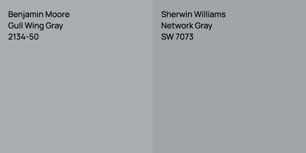 Benjamin Moore Gull Wing Gray vs. Sherwin Williams Network Gray