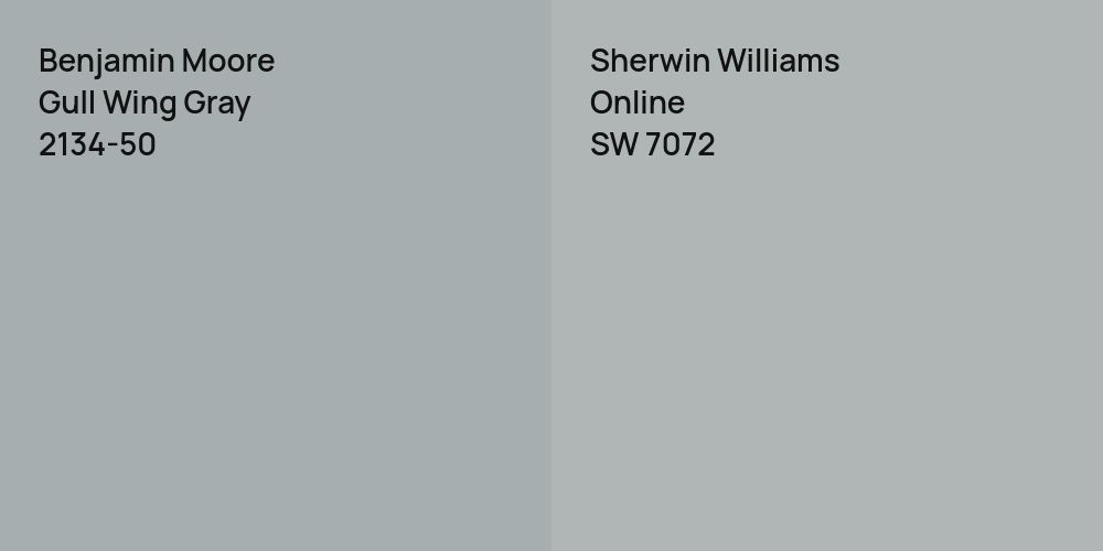 Benjamin Moore Gull Wing Gray vs. Sherwin Williams Online