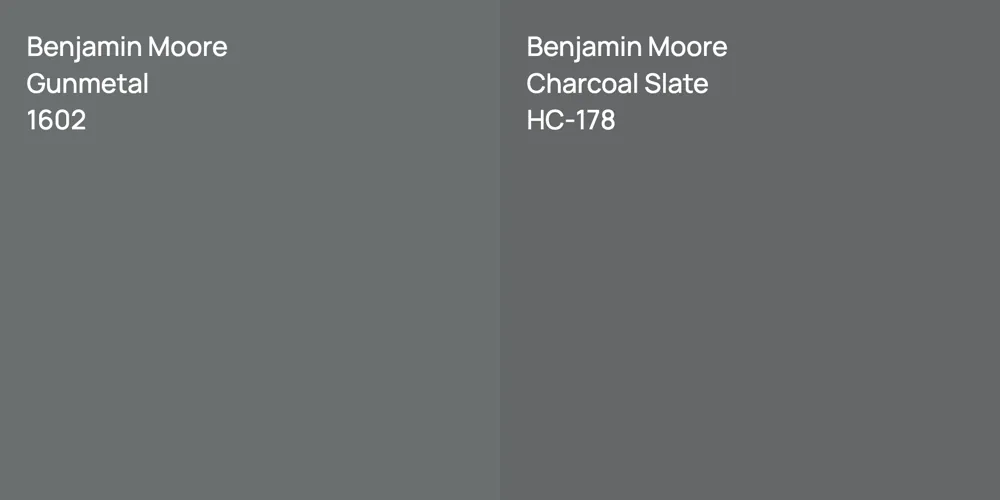 Benjamin Moore Gunmetal vs. Benjamin Moore Charcoal Slate