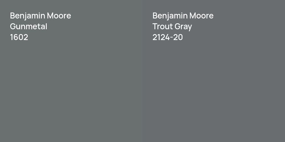 Benjamin Moore Gunmetal vs. Benjamin Moore Trout Gray