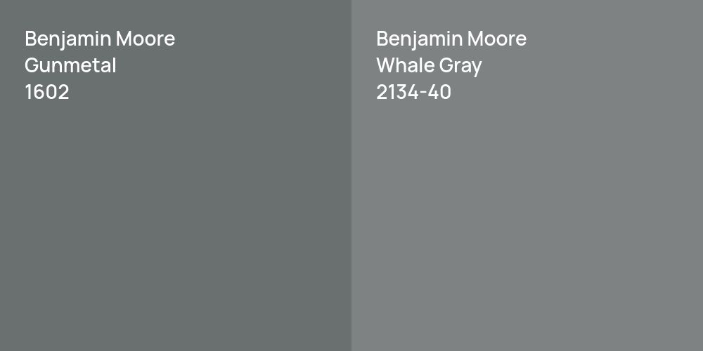 Benjamin Moore Gunmetal vs. Benjamin Moore Whale Gray