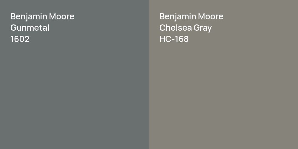 Benjamin Moore Gunmetal vs. Benjamin Moore Chelsea Gray