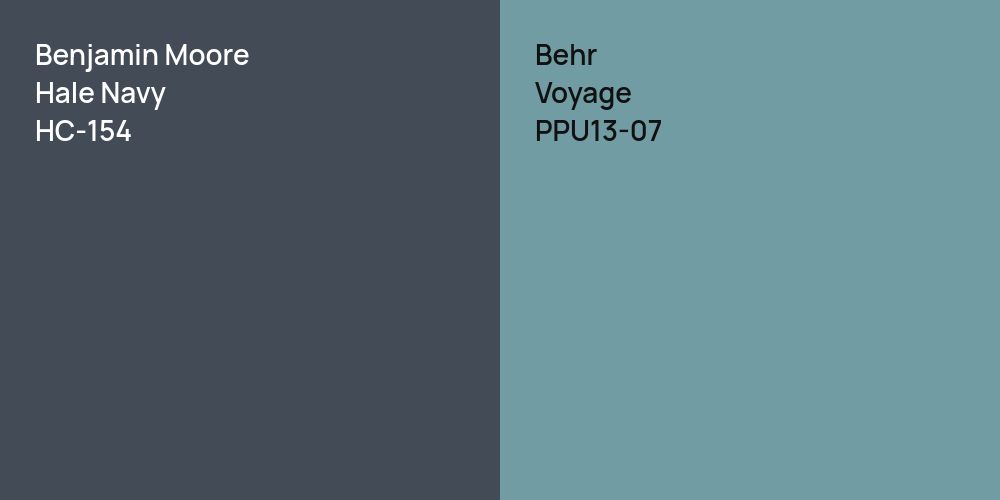 Benjamin Moore Hale Navy vs. Behr Voyage