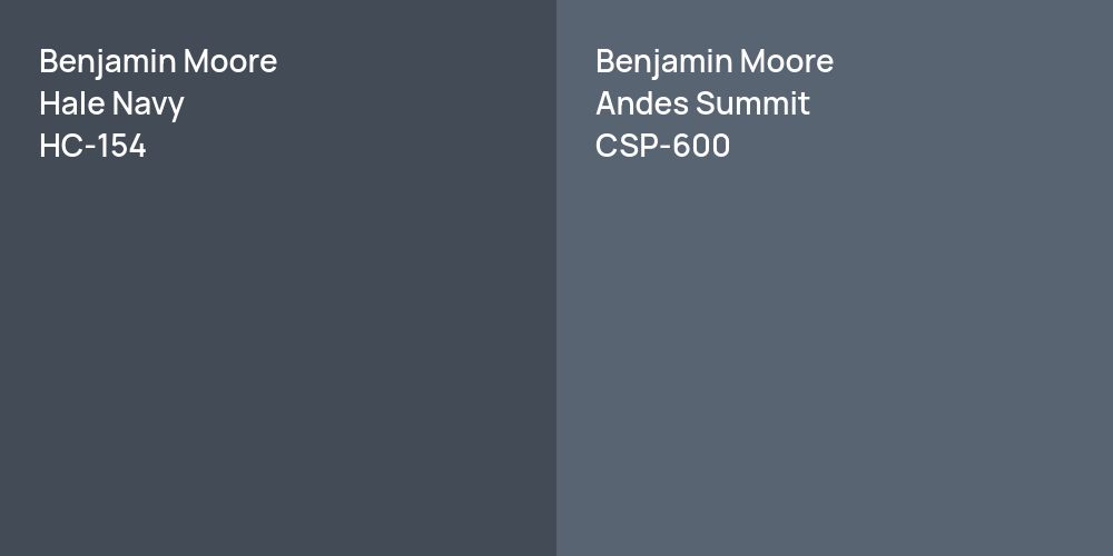 Benjamin Moore Hale Navy vs. Benjamin Moore Andes Summit