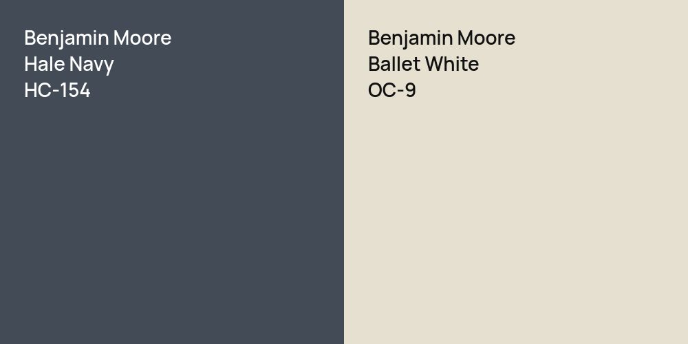 Benjamin Moore Hale Navy vs. Benjamin Moore Ballet White