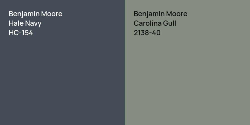 Benjamin Moore Hale Navy vs. Benjamin Moore Carolina Gull