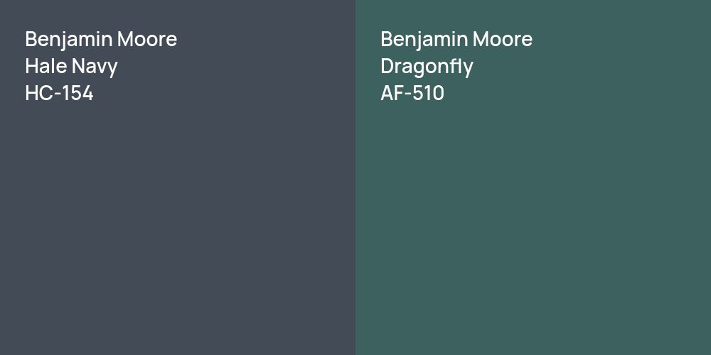 Benjamin Moore Hale Navy vs. Benjamin Moore Dragonfly