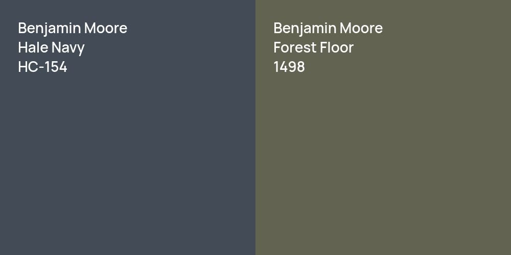 Benjamin Moore Hale Navy vs. Benjamin Moore Forest Floor