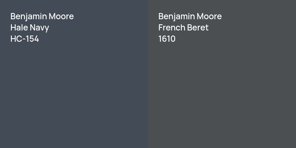 Benjamin Moore Hale Navy vs. Benjamin Moore French Beret