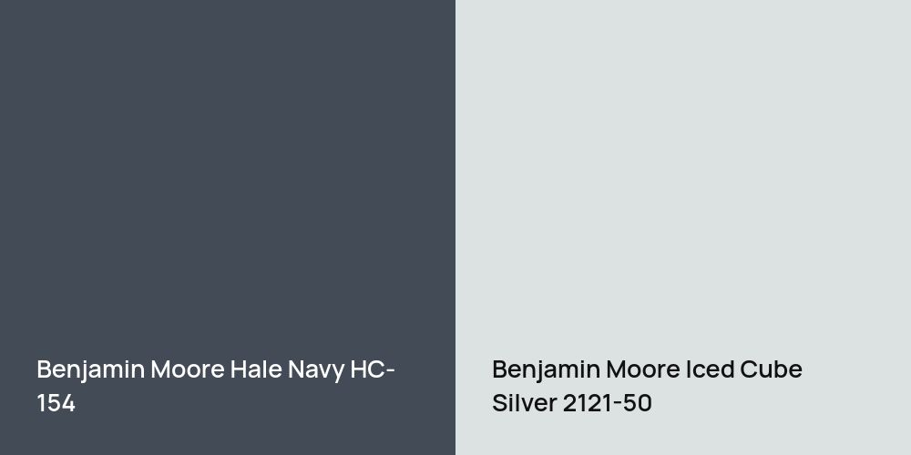 Benjamin Moore Hale Navy vs. Benjamin Moore Iced Cube Silver