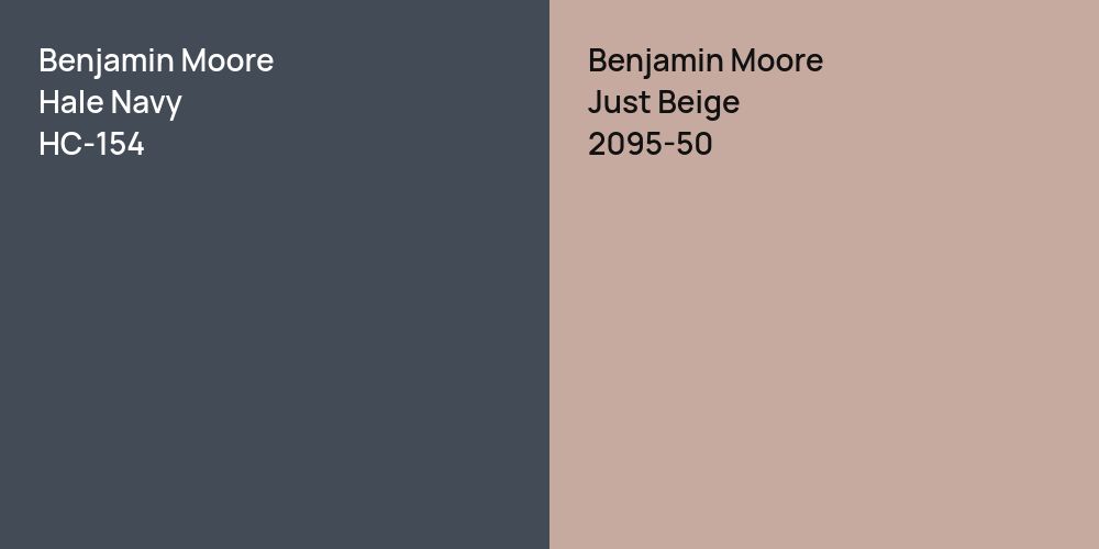 Benjamin Moore Hale Navy vs. Benjamin Moore Just Beige