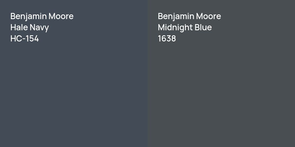 Benjamin Moore Hale Navy vs. Benjamin Moore Midnight Blue