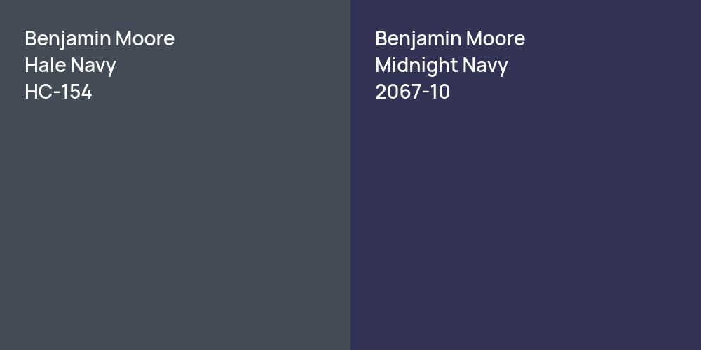 Benjamin Moore Hale Navy vs. Benjamin Moore Midnight Navy