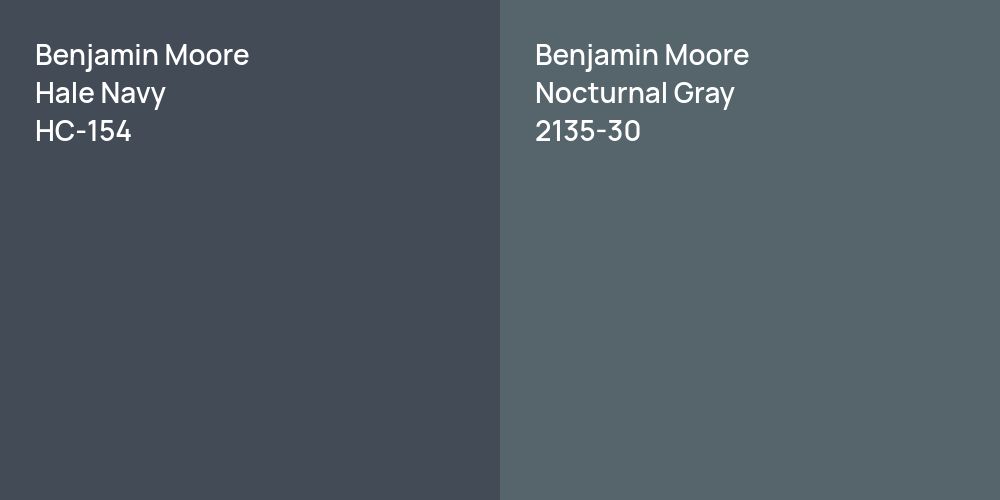 Benjamin Moore Hale Navy vs. Benjamin Moore Nocturnal Gray