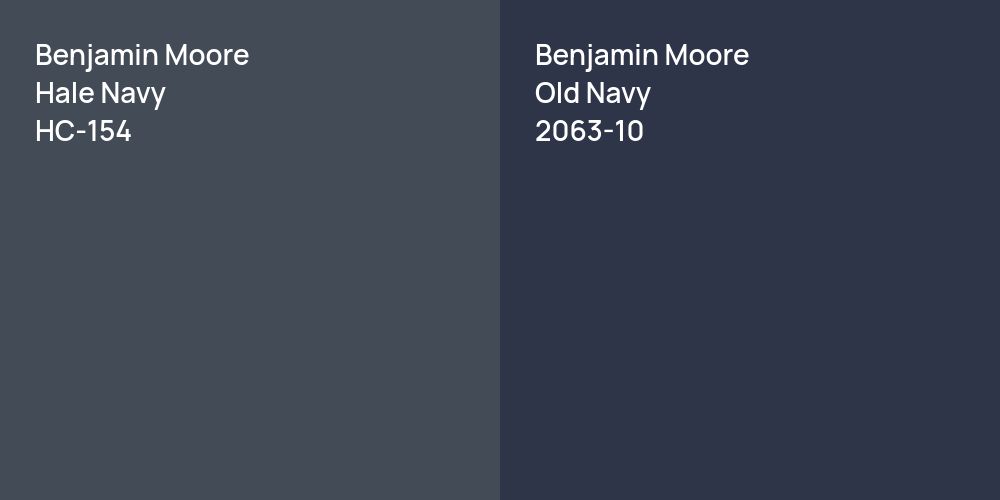 Benjamin Moore Hale Navy vs. Benjamin Moore Old Navy