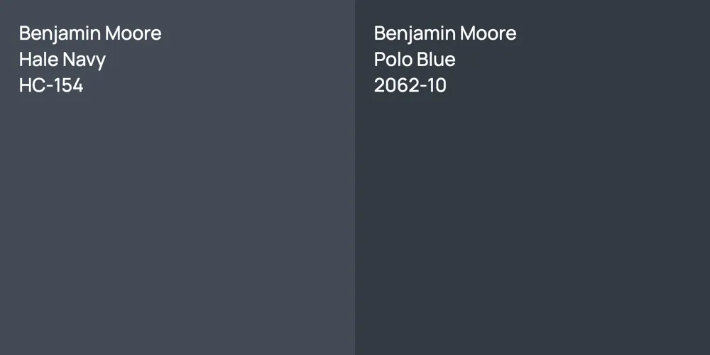 Benjamin Moore Hale Navy vs. Benjamin Moore Polo Blue