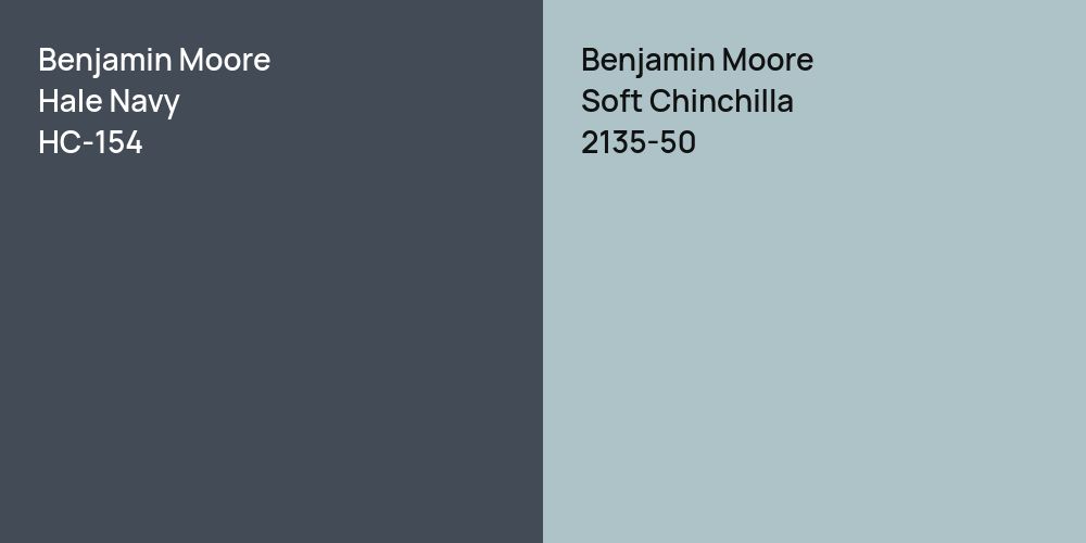 Benjamin Moore Hale Navy vs. Benjamin Moore Soft Chinchilla